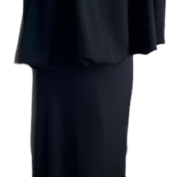 Caribbean Queen Sheath Pencil Dress M Black Backless Sleeveless Gold Zipper Back - Picture 4 of 14